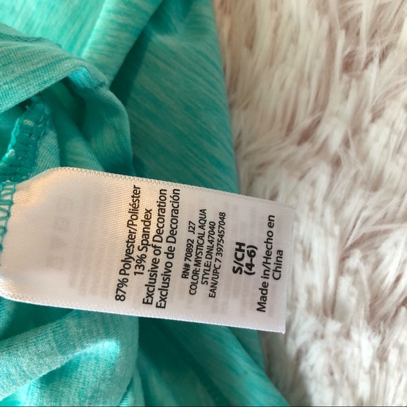 Danskin Long Sleeved Hooded Shirt Green Blue Small Pullover - Picture 8 of 9